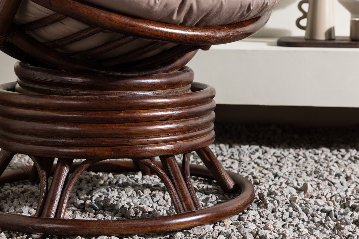 Garten-Loungesessel Finn - aus Rattan in Dunkelwalnuss