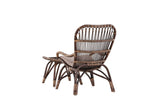 Garten-Loungesessel Neapel - aus Bambus und Rattan in Walnussbraun