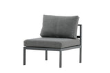 Garten Loungesessel Rika - Outdoor-Sessel mit Aluminium Gestell und zwei Kissen