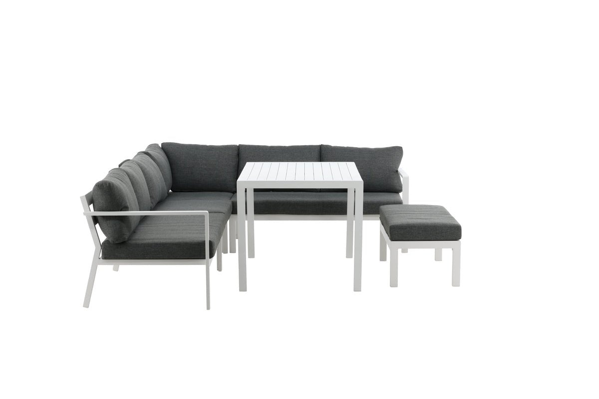 Garten Loungeset Jule – 4-teiliges Set mit grauen Kissen