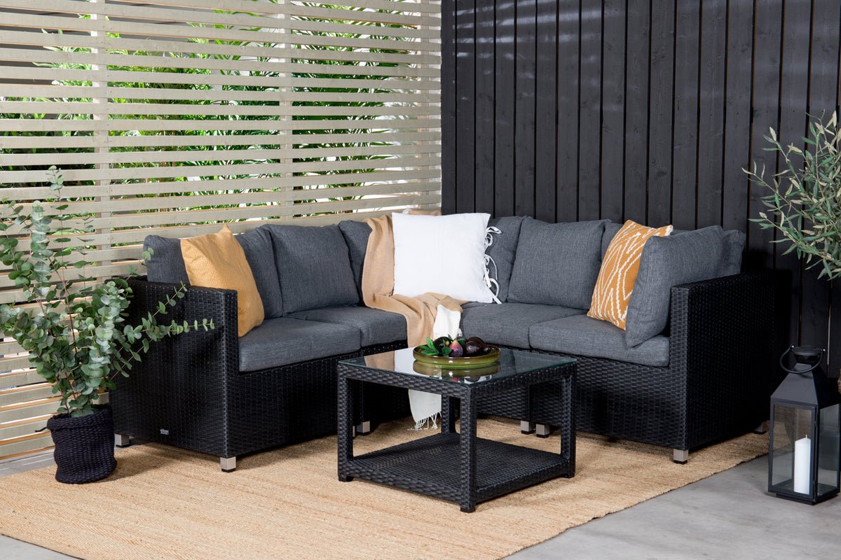 Garten Loungeset Ludwiga - Wahlweise in Natur oder Schwarz