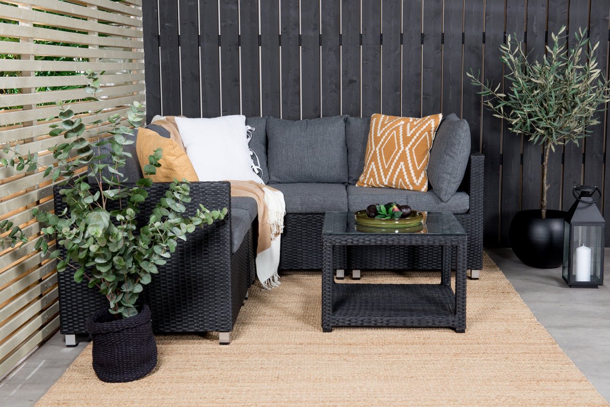 Garten Loungeset Ludwiga - Wahlweise in Natur oder Schwarz