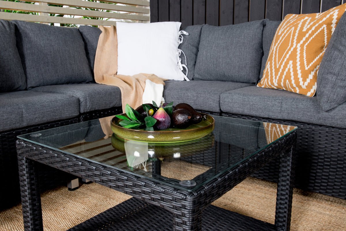 Garten Loungeset Ludwiga - Wahlweise in Natur oder Schwarz