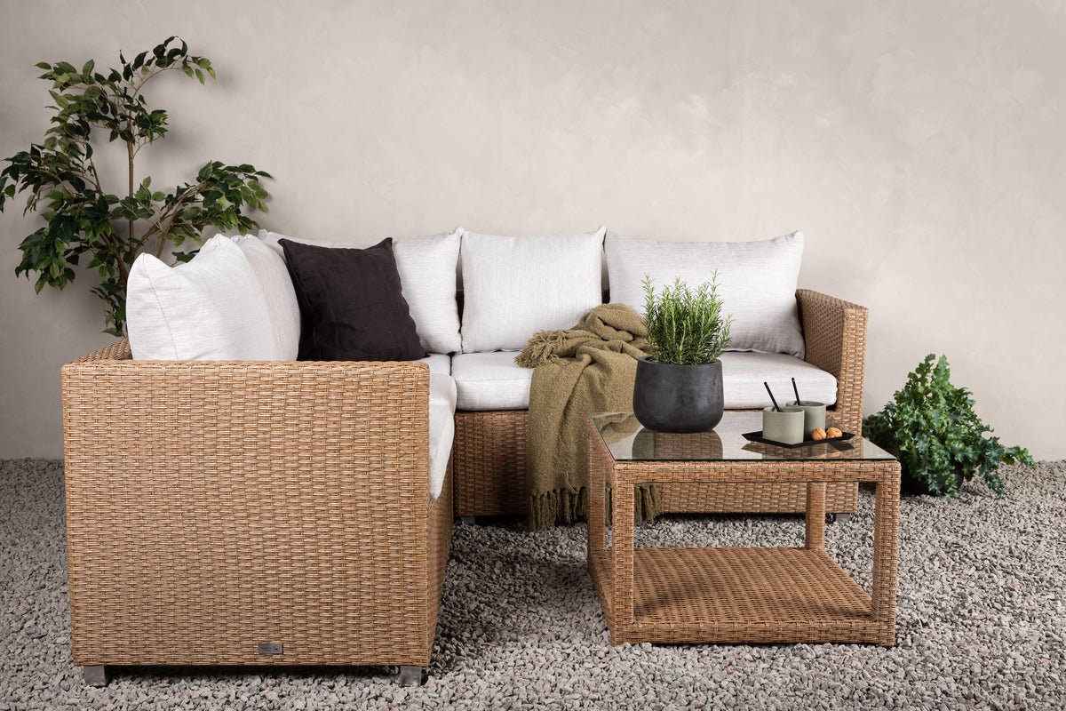 Garten Loungeset Ludwiga - Wahlweise in Natur oder Schwarz