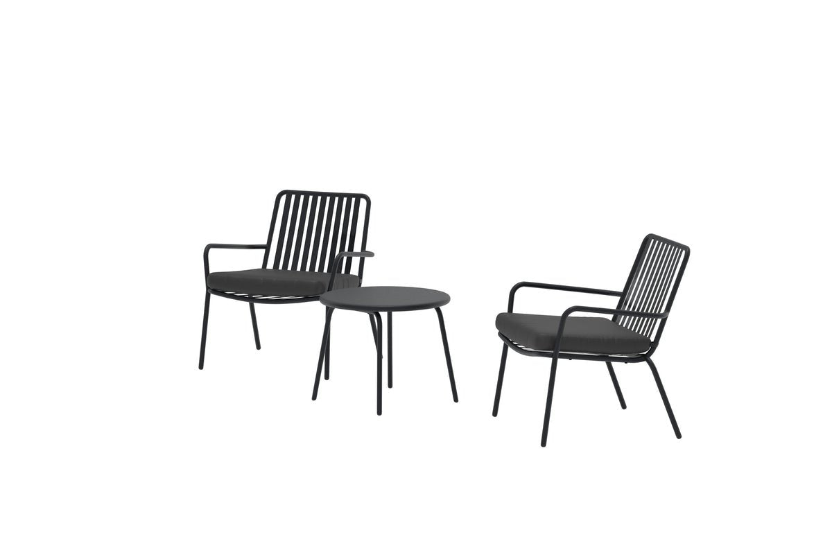 Garten Loungeset Ravo – 3-teiliges Set mit Stühlen & Tisch