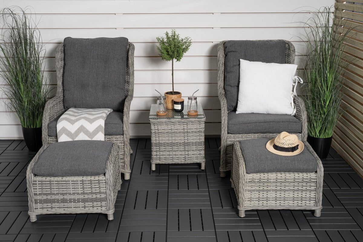 Garten Loungeset Tarell – 3-teiliges Set mit Sesseln & Tisch