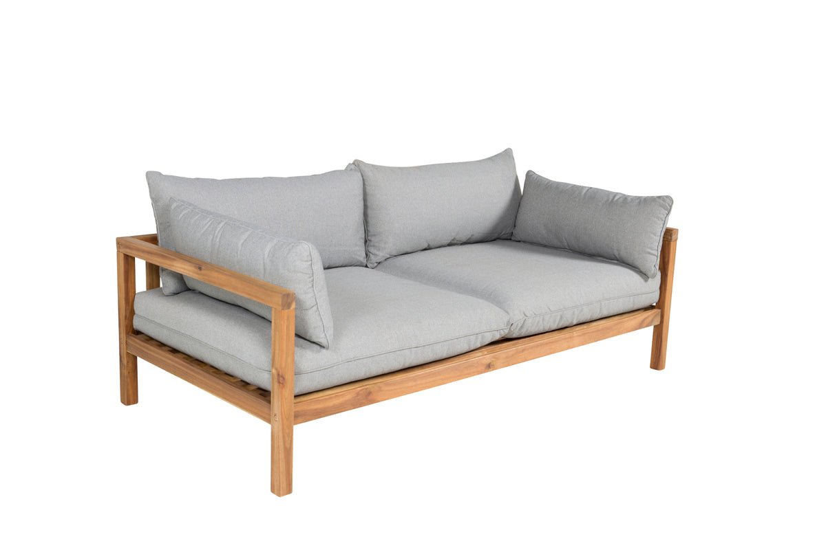 Garten Zweisitzer-Sofa Marly - aus Akazie/Polyester in Natur/Grau