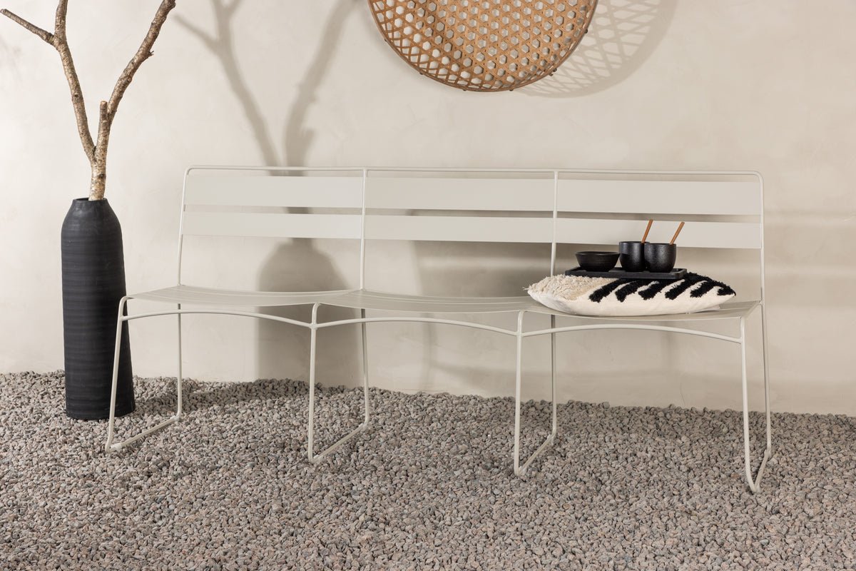 Gartenbank Linda- Aus beigem Stahl