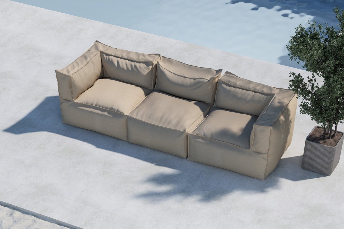 Gartensofa Bravaro - Modulares Sofa aus beigem Olefin