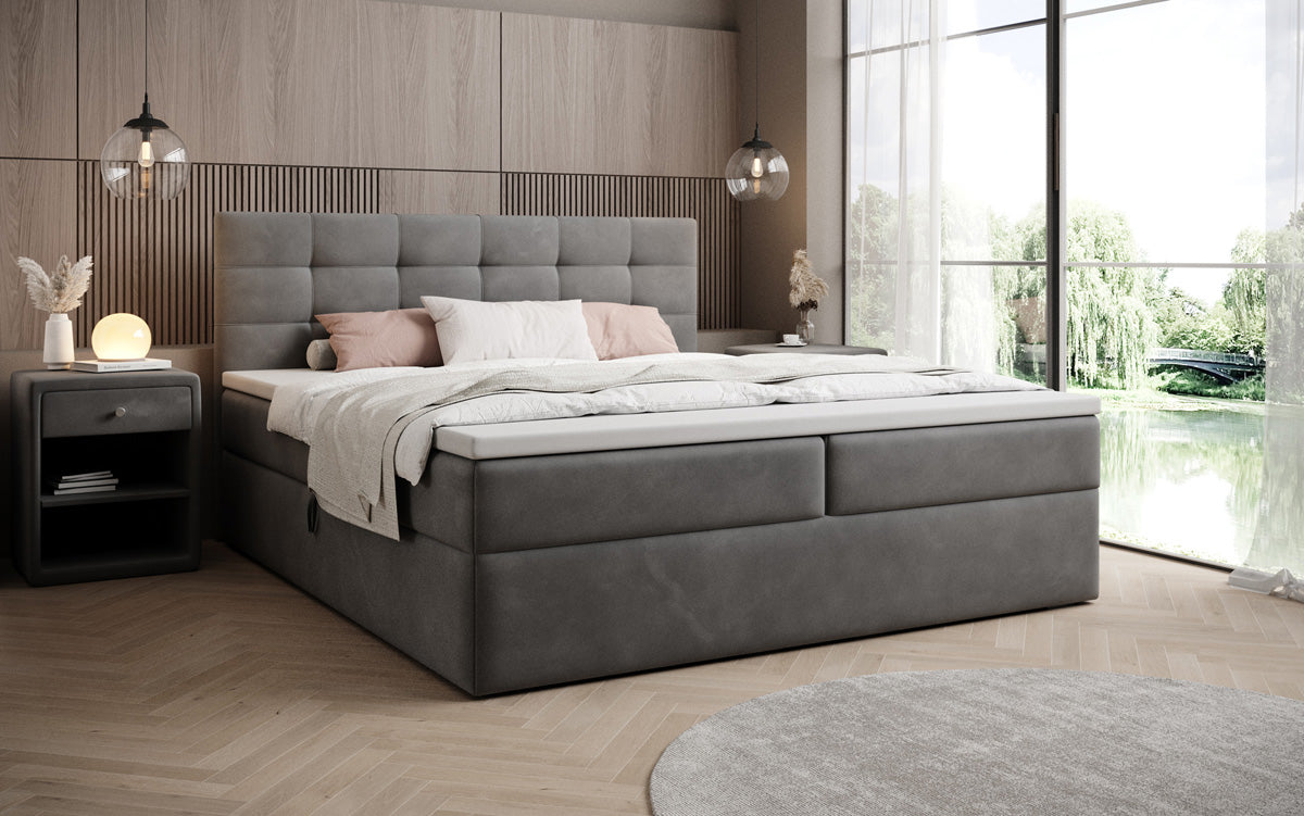 Boxspringbett Lux Samt mit Stauraum