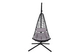 Hängesessel Brittany - aus Rattan/Metall in Schwarz, Grau
