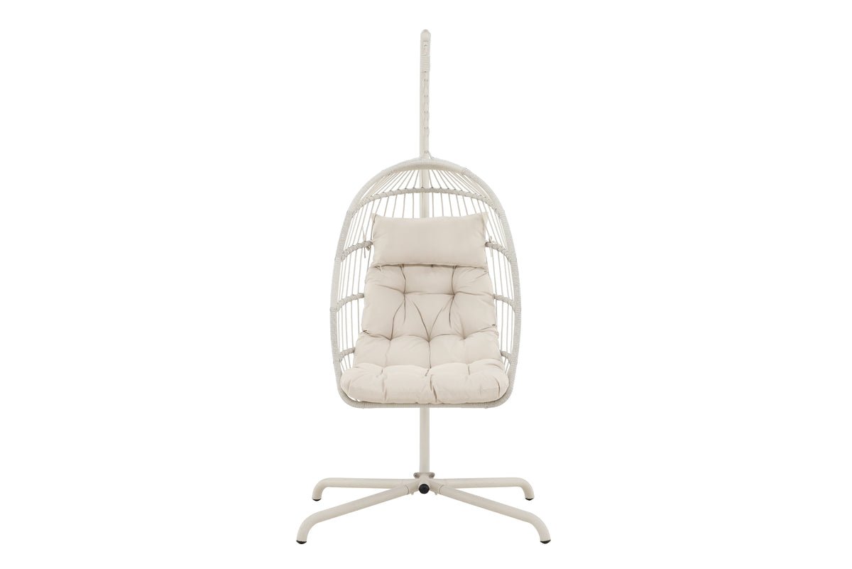 Hängesessel Kalimo – Stahlgestell mit Polsterkissen in 2 Farben