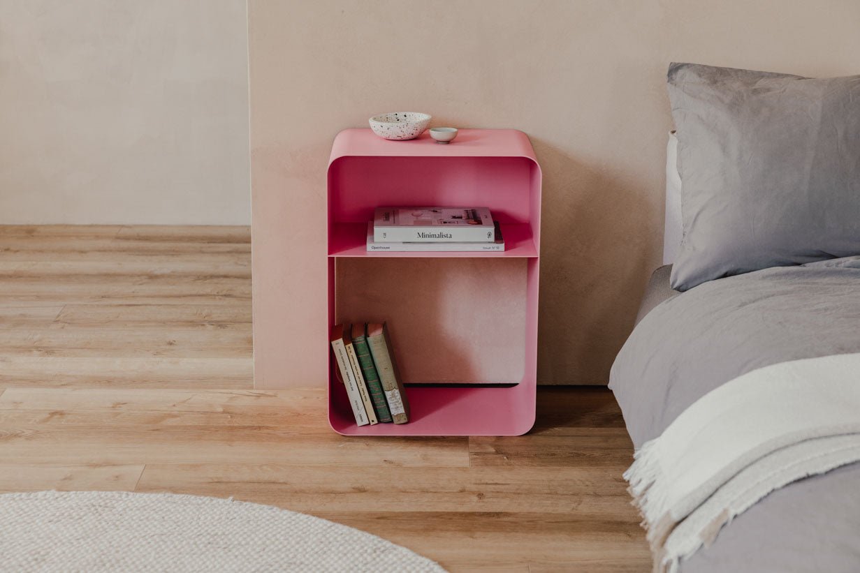 Nachttisch Damio – Minimalistisches Design aus pulverbeschichtetem Metall