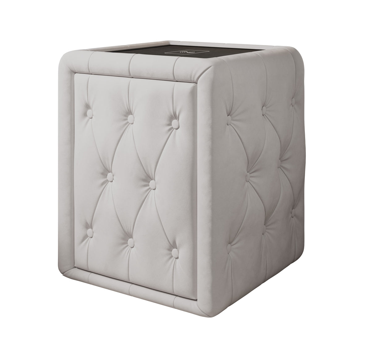 Josy Nachttisch Samt Weiss white-background