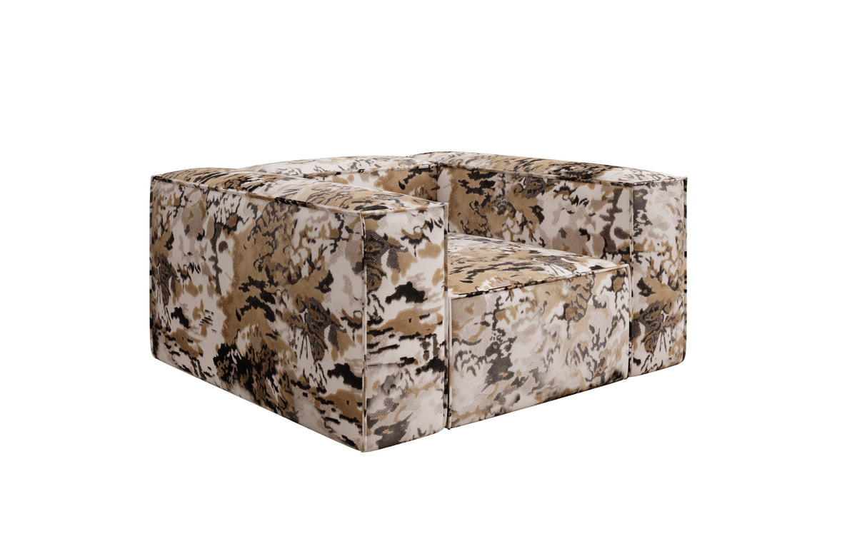 Designer Sofa-Sessel Lesley - Jacquard mit Aquarell-Muster
