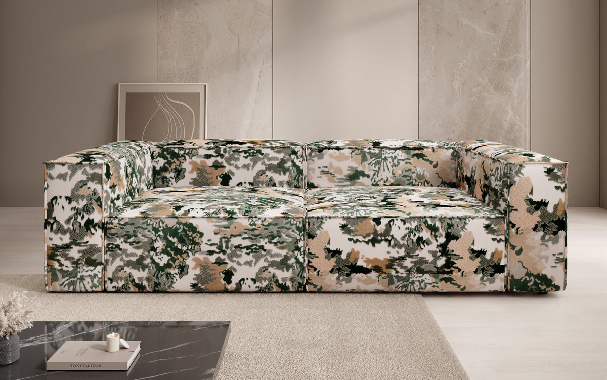 Designer Sofa Lesley 3 Sitzer - Jacquard mit Aquarell-Muster