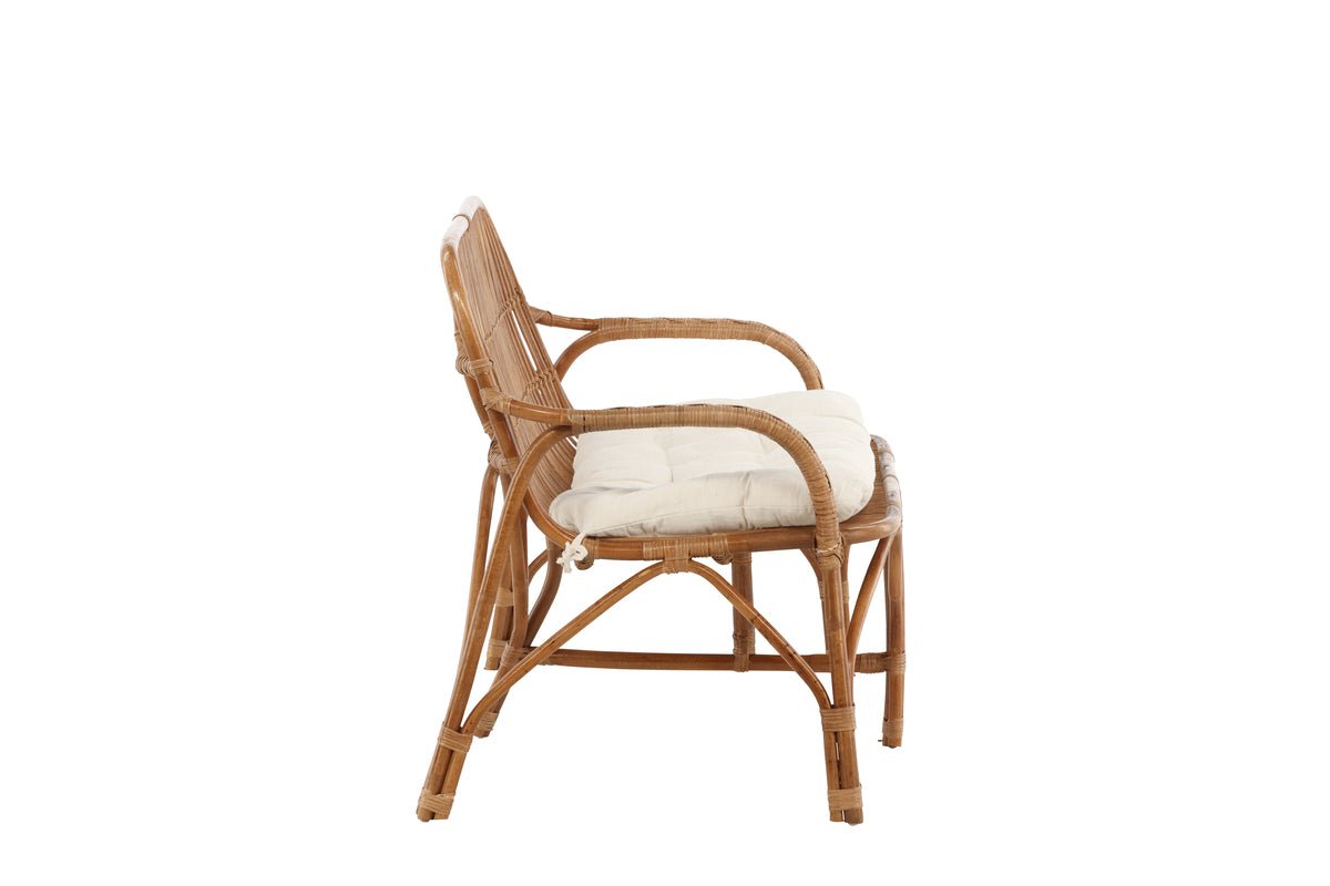 Loungesessel Sevilla – aus Rattan inklusive creme-weißem Kissen