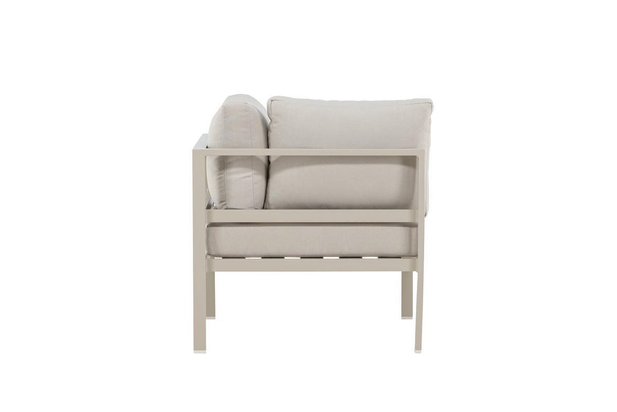 Loungesessel Tim – wetterfest aus Aluminium & Olefin in Beige