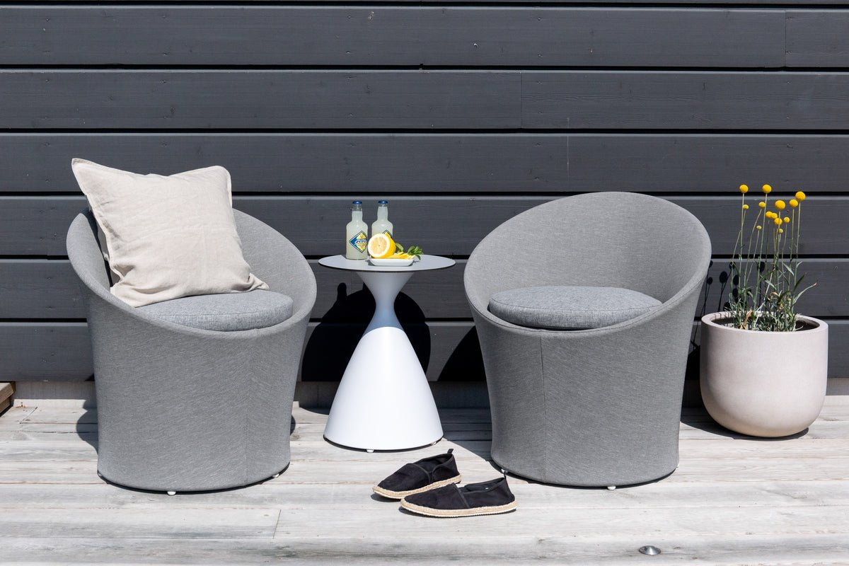 Loungeset Tanja - Grau/Weißes Set mit 2 Stühlen