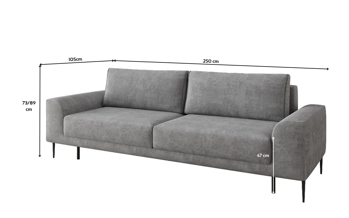 Designer 3 Sitzer Sofa Bloom in Cord mit Schlaffunktion und Stauraum