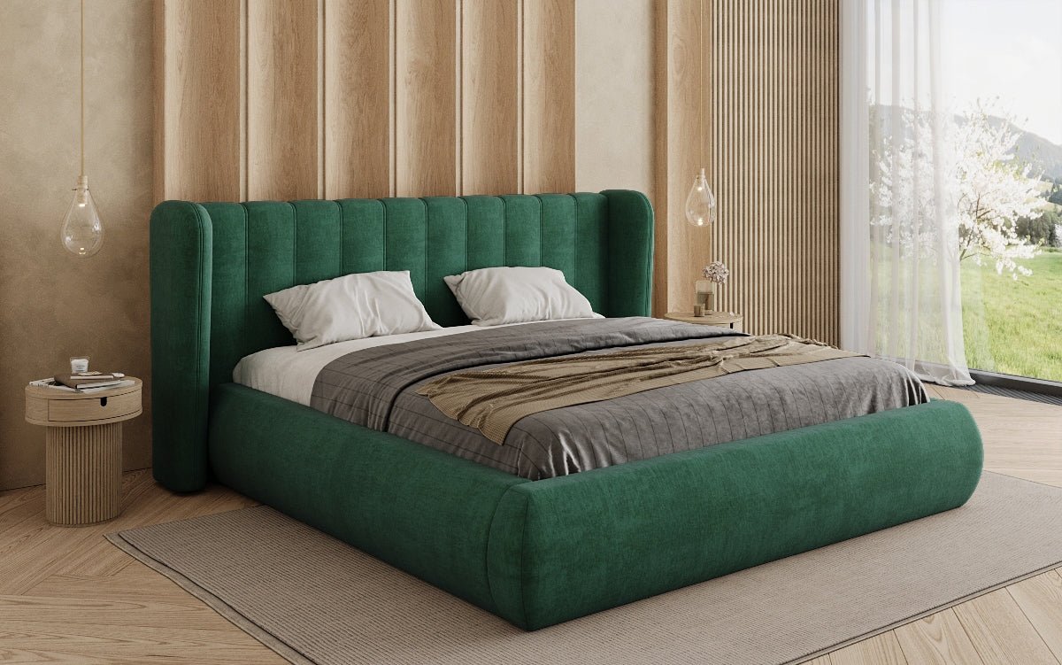 Designer Polsterbett Valentina Samt mit Stauraum