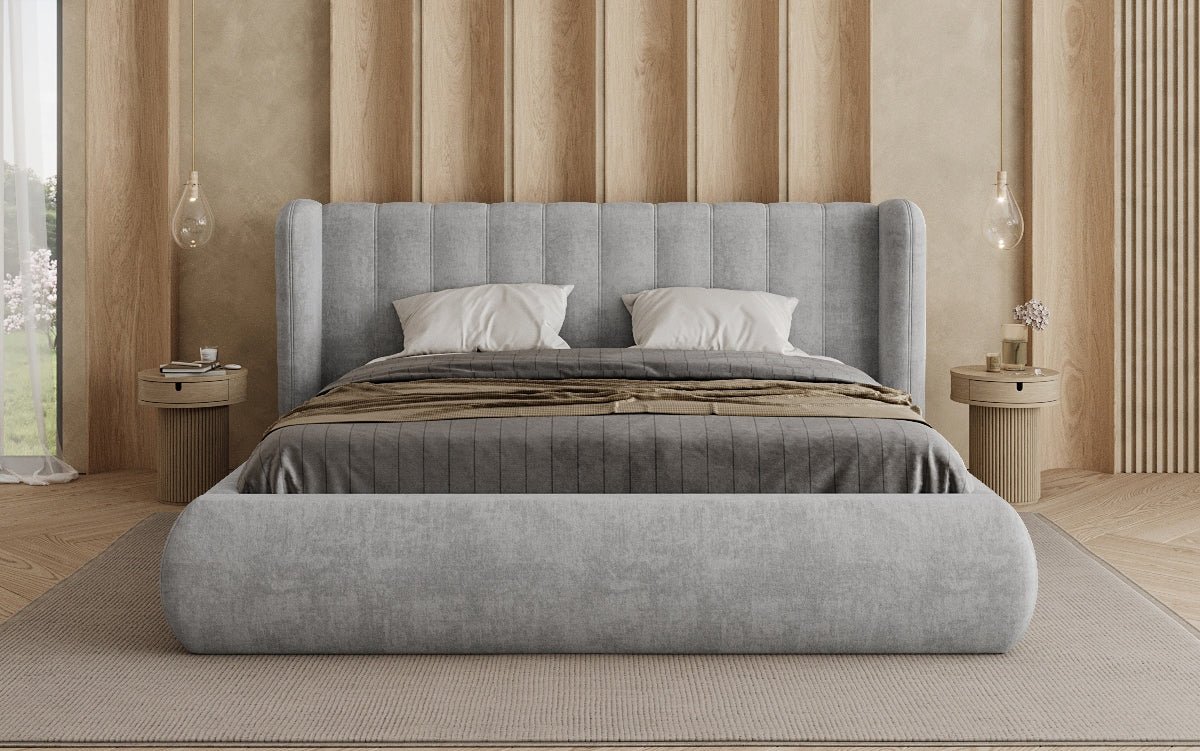 Designer Polsterbett Valentina Samt mit Stauraum