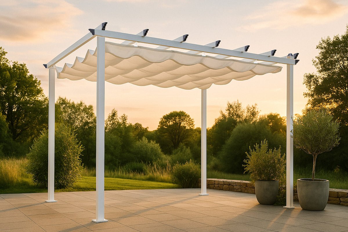Pergola Solyx - mit weißem Polyesterdach