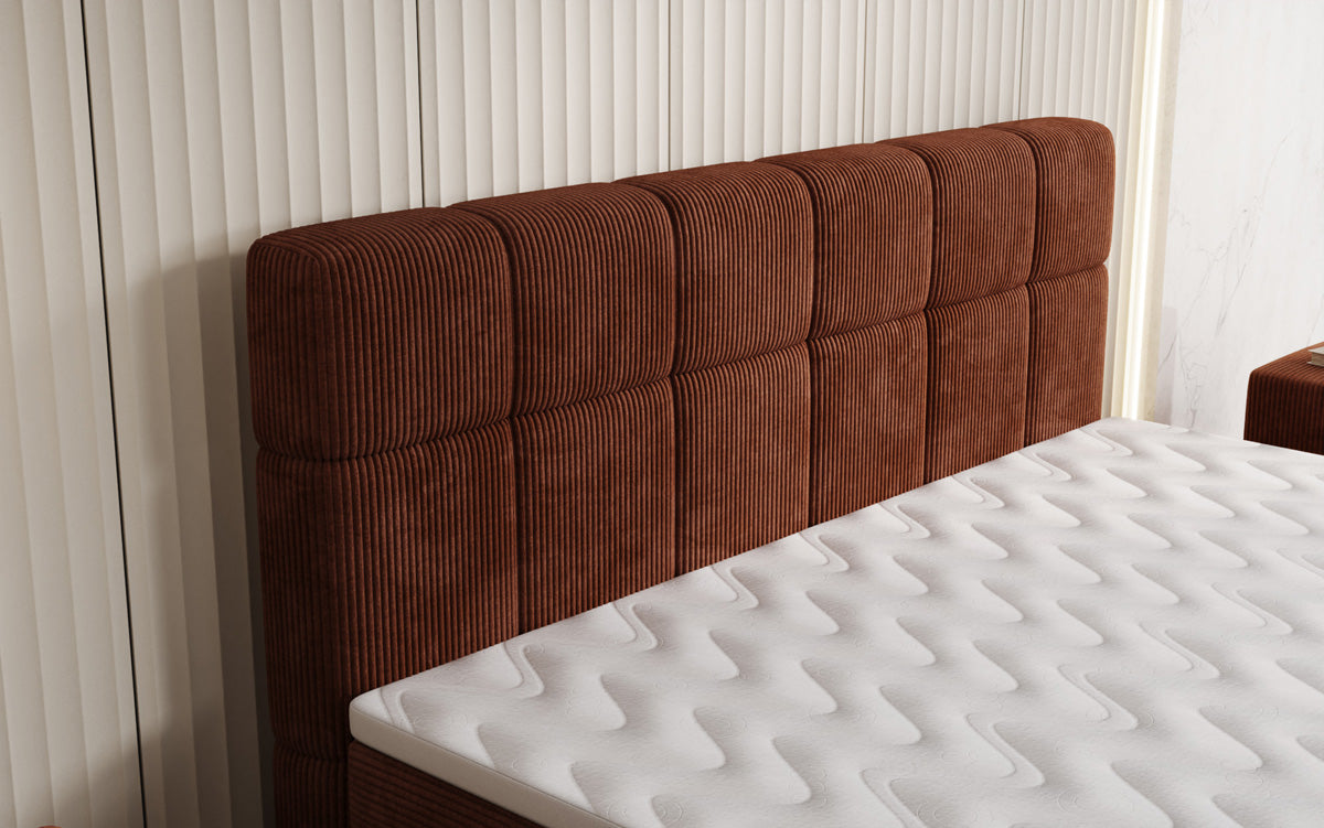 Boxspringbett Vera in Cord mit hohen Füßen