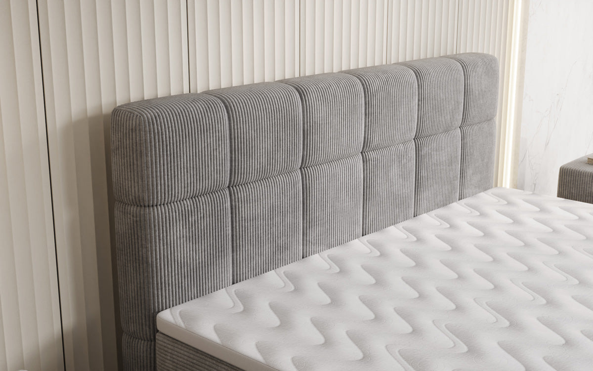 Boxspringbett Vera in Cord mit hohen Füßen