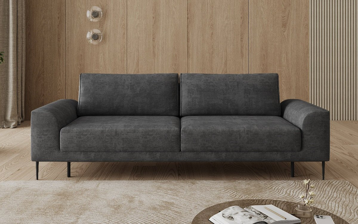 Designer 3 Sitzer Sofa Bloom in Cord mit Schlaffunktion und Stauraum