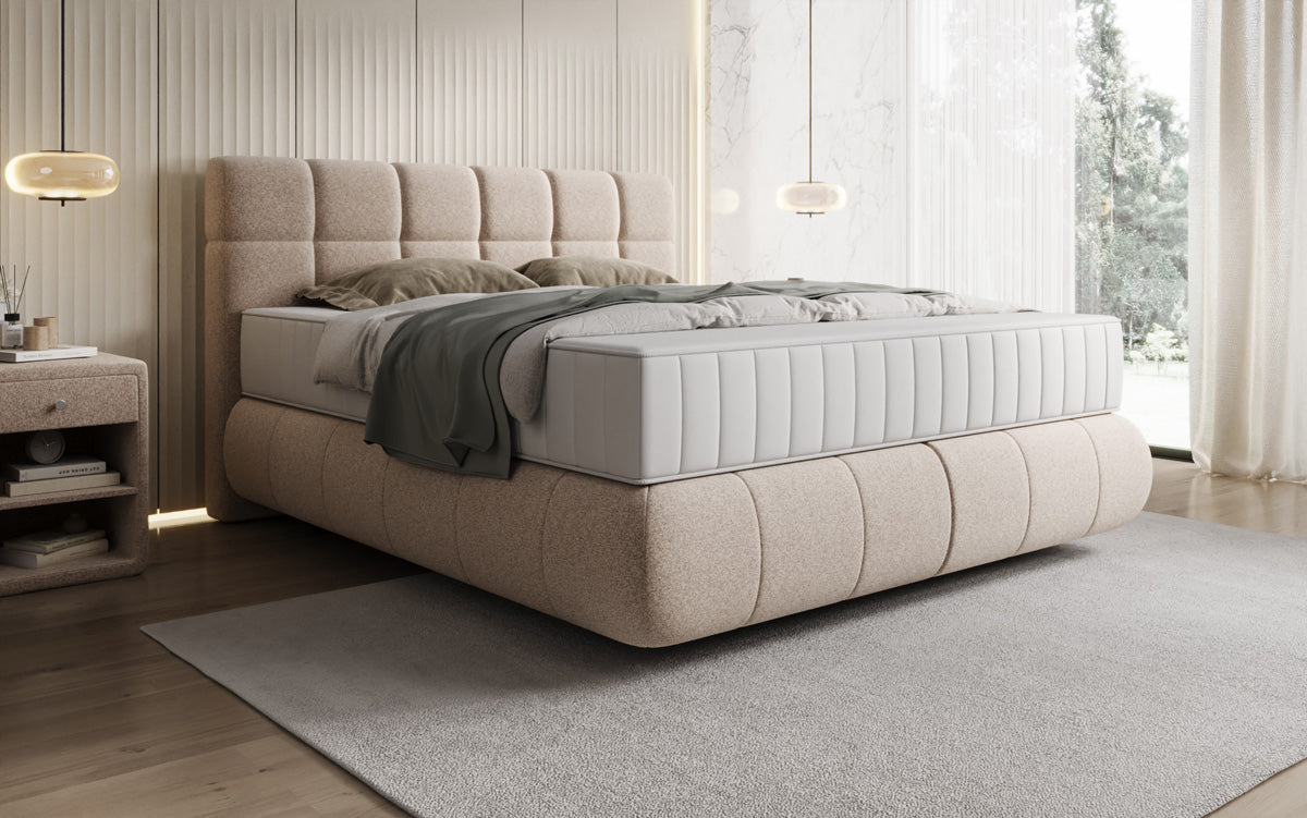 Boxspringbett Nala in Strukturstoff mit Schwebeoptik