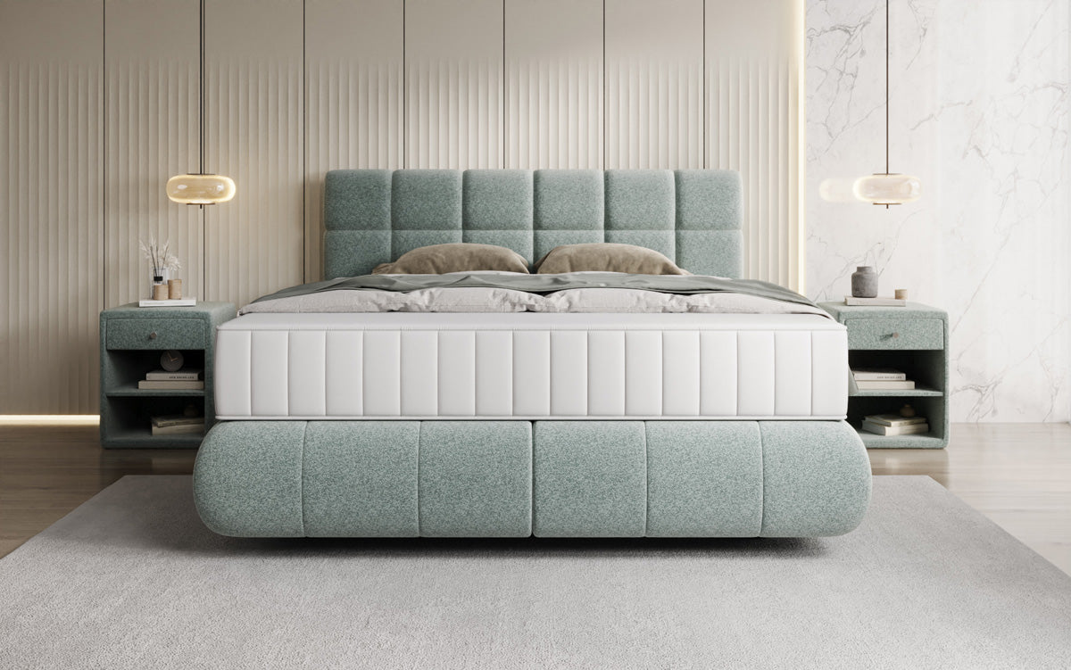 Boxspringbett Nala in Strukturstoff mit Schwebeoptik