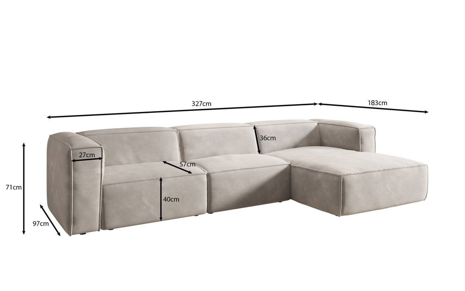 Designer Sofa Comfy L in Velvet
