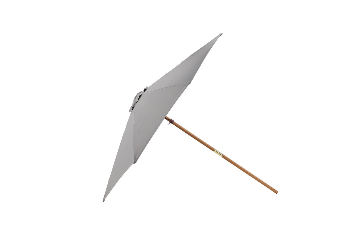 Sonnenschirm Frida – Ø300 cm in Grau mit Holzgestell aus Buche