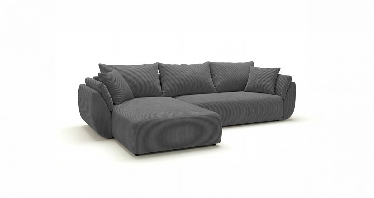 Designer Sofa Lenoa L mit Schlaf- und Klappfunktion in Cord