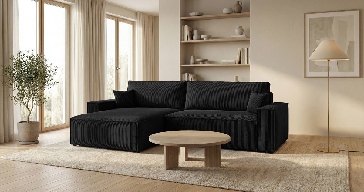Designer Sofa Vienna mit Schlaf- und Klappfunktion in Cord