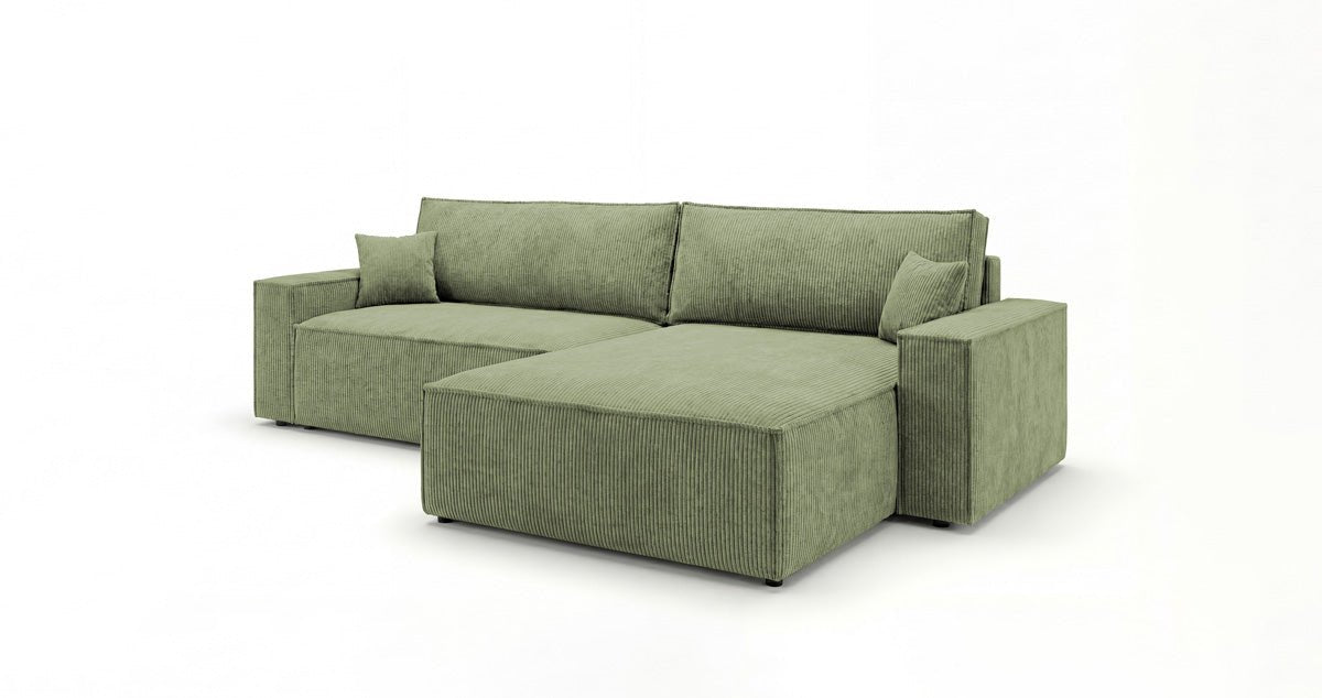 Designer Sofa Vienna mit Schlaf- und Klappfunktion in Cord