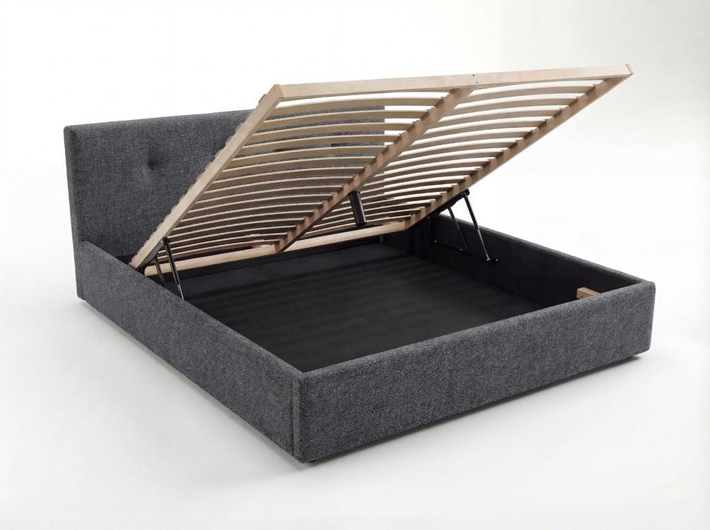Designer Polsterbett Alva in Samt mit Stauraum