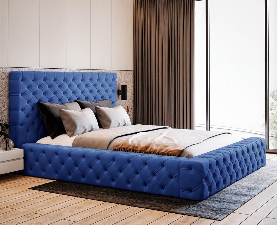 Designer Polsterbett Lana Samt mit Stauraum