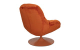 Designer Drehsessel Nando in Samt in Orange – Rückansicht schräg