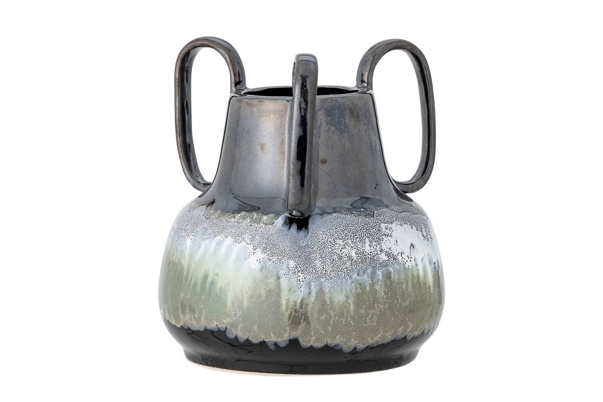 Vase „Obsidia“ – Steingut in Schwarz