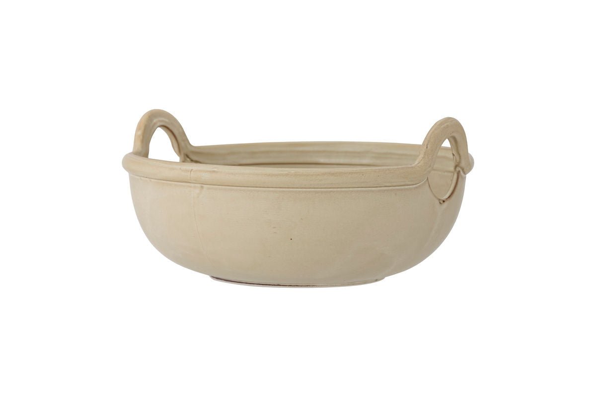 Übertopf Kavi – Steingut mit grauer Glasur