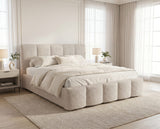 Designer Polsterbett Elva in Bouclé – Beige