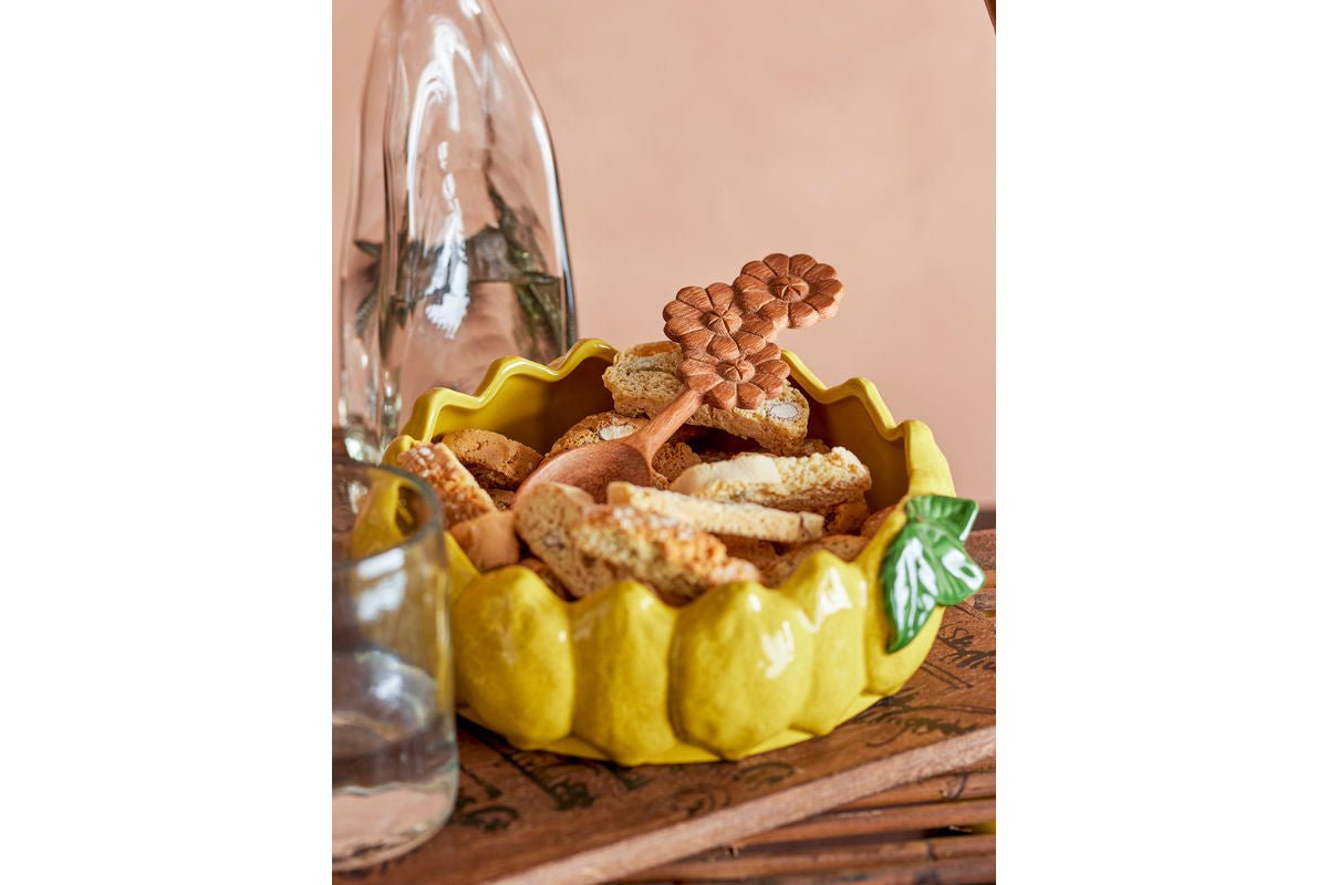 Schale Zelda – handdekoriertes Steingut mit Zitronenmotiv