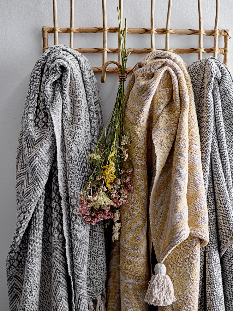 Überwurfdecke Ahora – Grau, aus recycelter Baumwolle