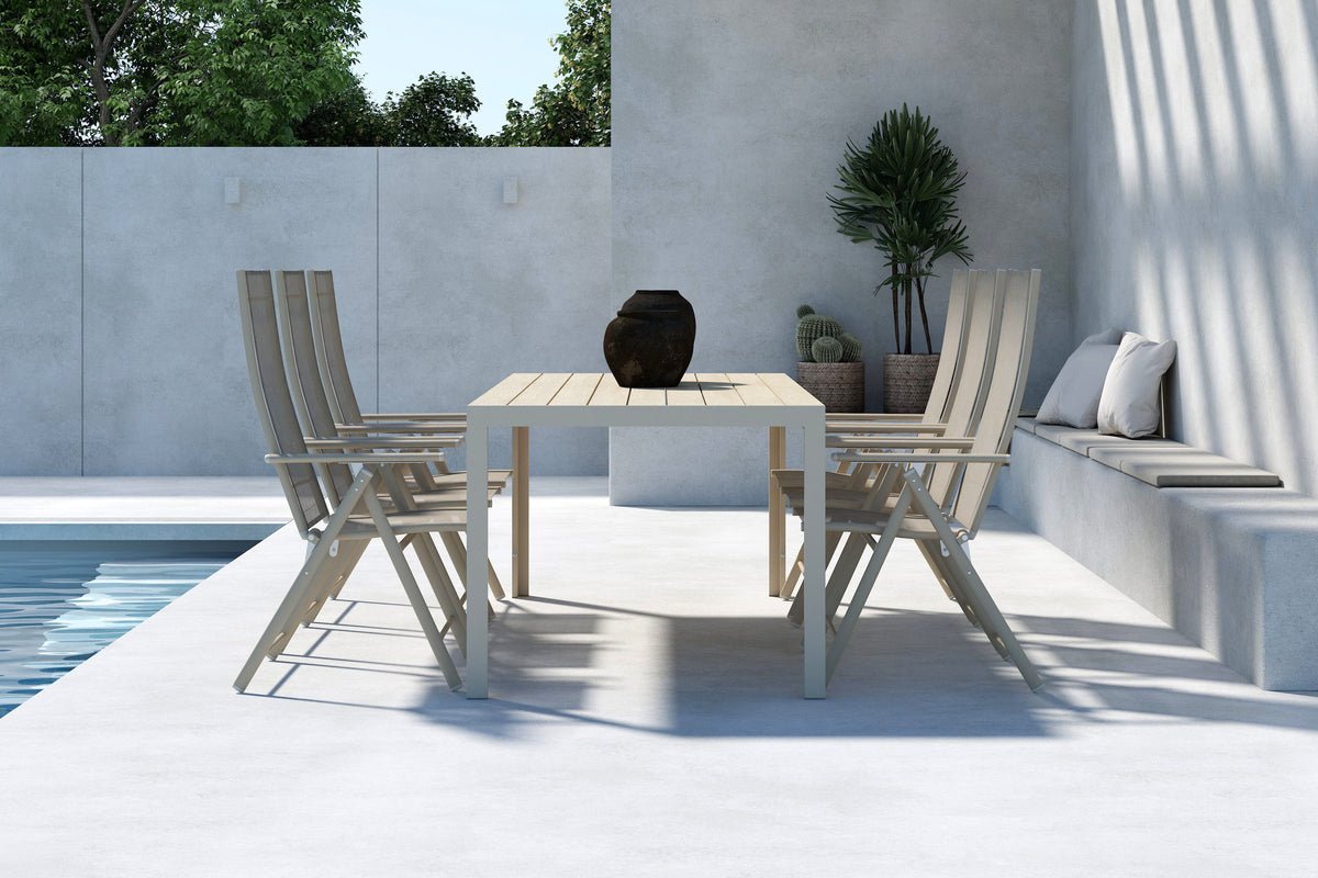 Garten Essgruppe Forma – 7-teiliges Gartenmöbel-Set in Beige oder Schwarz