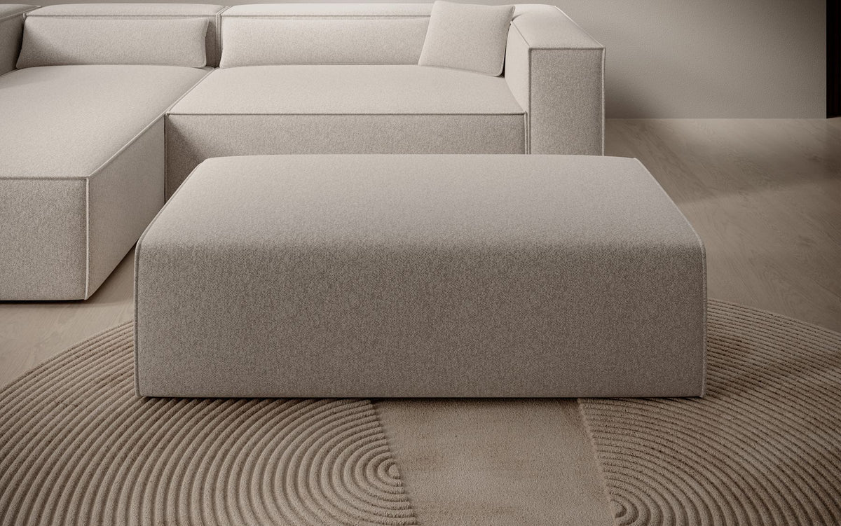 Beistellhocker Vasto in Strukturstoff – Beige