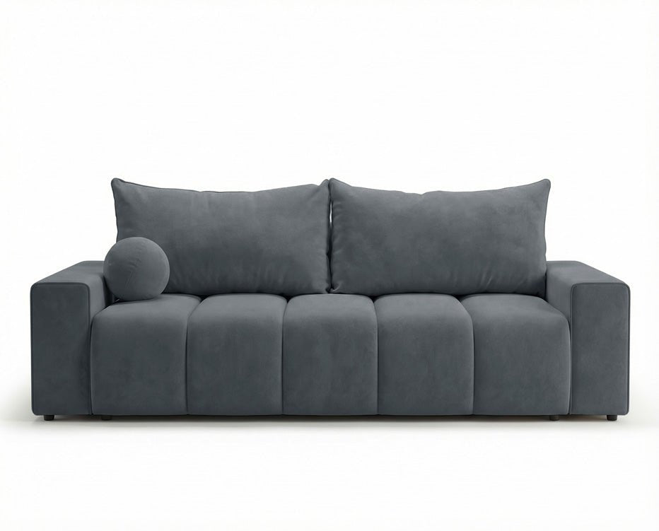 Designer 3 Sitzer Sofa Vena mit Stauraum und Schlaffunktion in Samt