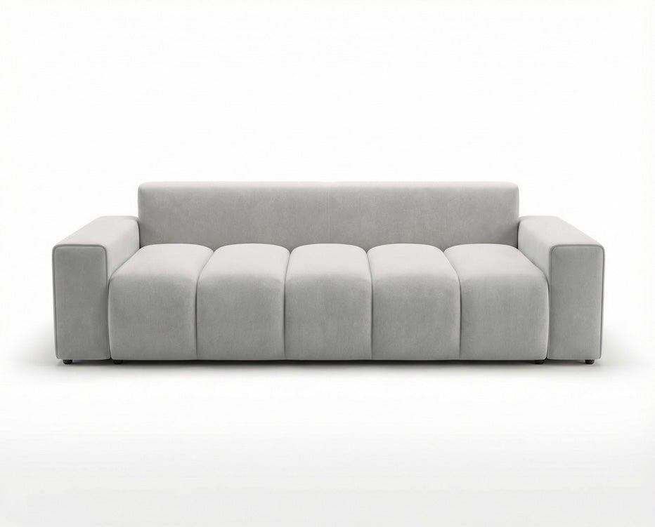 Designer 3 Sitzer Sofa Vena mit Stauraum und Schlaffunktion in Samt
