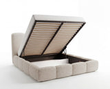 Designer Polsterbett Perla in Bouclé – Beige